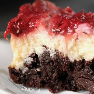 100% Whole Grain Strawberry Cheesecake Brownies
