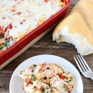 Easy Baked Pasta With Spinach, Ricotta, Parmesan, Marinara Sauce, And Mozzarella Cheese-a Great Weeknight Meal!