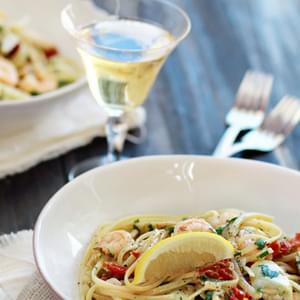 Shrimp Scampi with Sun-Dried Tomatoes and Artichokes