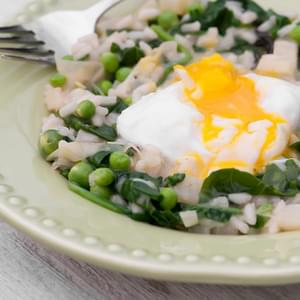 Spring Vegetable Risotto with Poached Egg