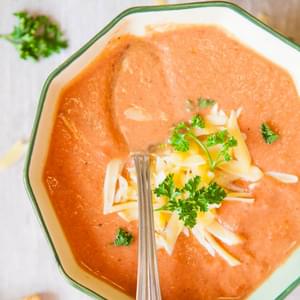 Creamy Tomato Soup (vegan, gluten-free, microwave-friendly)