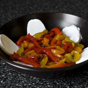 Marinated Roasted Peppers with Capers and Mozzarella