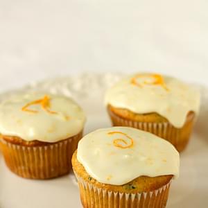Zucchini-Pineapple Cupcakes with Orange Sour Cream Frosting
