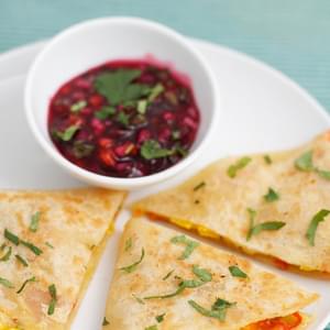 Quesadillas with Onion-Cranberry Salsa