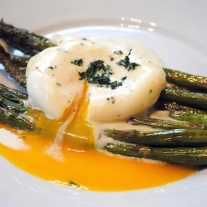 Roasted Asparagus with Poached Egg and Lemon-Mustard Sauce