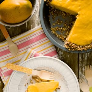 Frozen Mango Margarita Pie with a Pretzel Crust