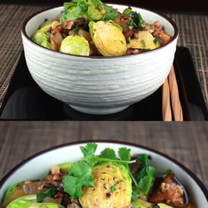 Food Gal’s Stir-Fried Brussels Sprouts and Pork in Black Bean Sauce