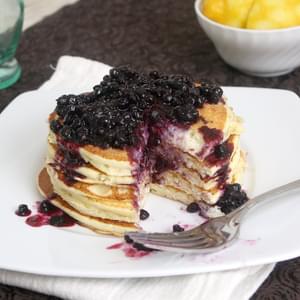 Lemon Ricotta Pancakes with Blueberry Sauce