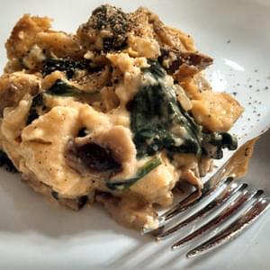 Meatless Monday ~ Mushroom and Spinach Strata with Smoked Gouda