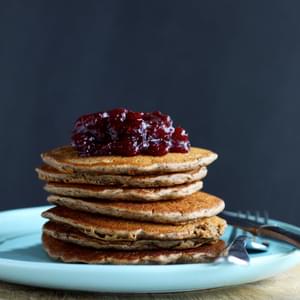 Dirty Chai Pancakes With Cranberry + Vanilla Compote