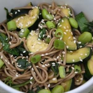 Soba Noodles with Edamame, Zucchini, and Spinach