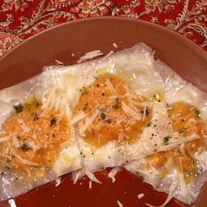Easy Butternut Squash Ravioli with Rosemary Oil