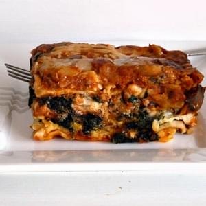 Vegetarian Spinach and Mushroom Lasagna AdaptedfromSimply Recipes