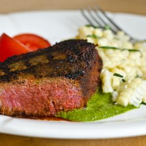 Grilled Spice-Rubbed Beef Tenderloin with Chimichurri Sauce