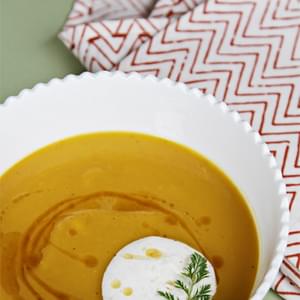 Butternut Squash Soup with Brown Butter and Nutmeg Crème