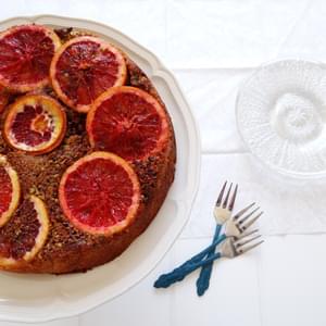 Blood Orange Pistachio Polenta Cake