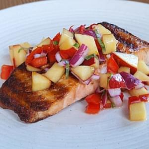 Grilled Salmon w/ Nectarine- Onion Relish