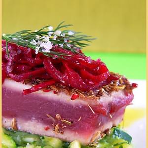 Seared Spiced Tuna with Zucchini