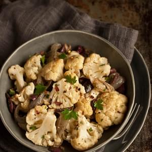 Roasted Cauliflower Salad With Anchovies,olives & Capers