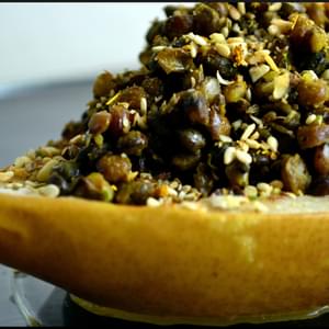 What's on the side? Baked Pear and Chi Spiced Lentil Salad