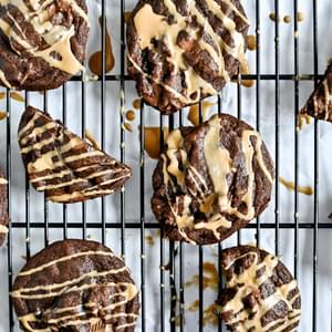 Peanut Butter Drizzled Chewy Milk Chocolate Chunk Cookies