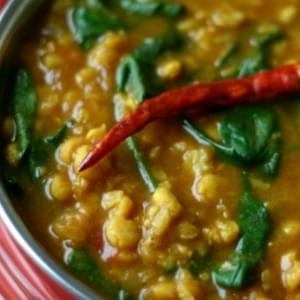 Crockpot Chana Dal with Spinach Soup
