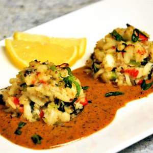Crab Cakes with Cajun Lobster Sauce