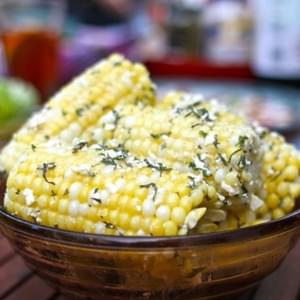 Grilled Corn & Avocado Salad with Lime & Basil