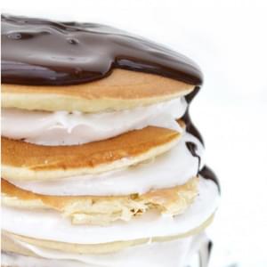 Homemade Fluff & Chocolate Pancake Tower