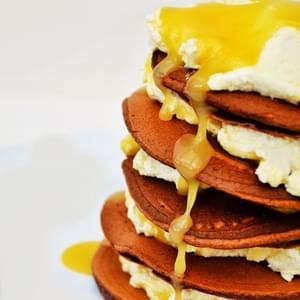 Chocolate Pancakes with Lemon Curd