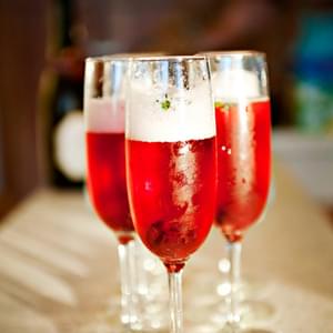 Cherry Thyme Champagne Cocktail