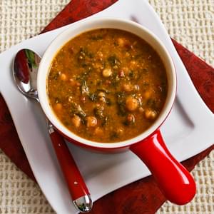 Chickpea Soup with Spinach, Tomatoes, and Basil
