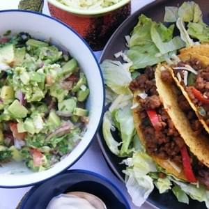 Spicy Veggie Tacos with Chunky Guacamole