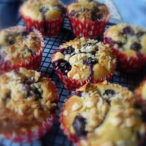 *Warm Blueberry and Almond Muffins*