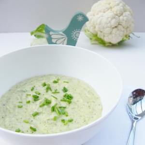 Cauliflower Cheese Soup with Broccoli