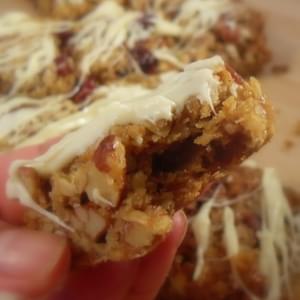 Cranberry, Pecan and White Chocolate Flap Jacks