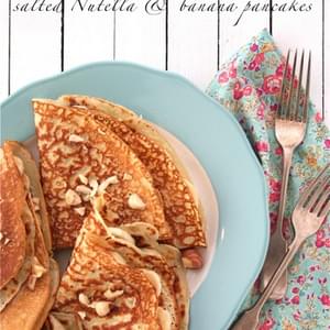 Salted Nutella and Banana Pancakes