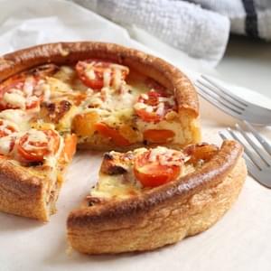 Roasted vegetable quiche with Yorkshire pudding crust