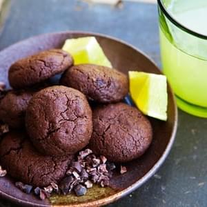 Chocolate Cookies with Cocoa Nibs and Lime