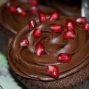 Chocolate & Pomegranate Cupcakes