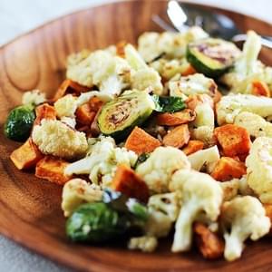 Roasted Winter Vegetables with Miso-Lime Dressing