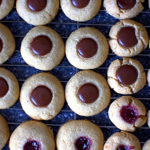 Hazelnut Chocolate Thumbprint Cookies