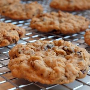 Oatmeal Brown Sugar Cookies with Raisins & Pecans