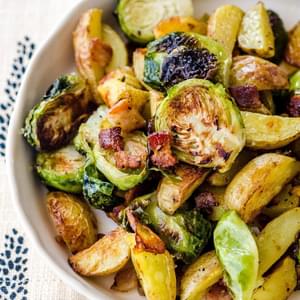 Roasted Potatoes with Bacon & Brussels Sprouts