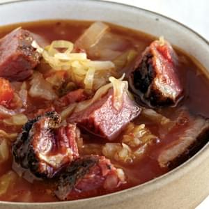 Autumn Cabbage And Smoked Meat Borscht