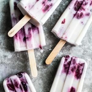 Roasted Berry Goat Cheese Popsicles