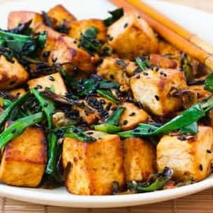 Stir-Fried Tofu with Scallions, Garlic, Ginger, and Soy Sauce