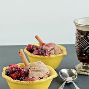 Spiced Berry Apple Compote (with Chocolate Ice Cream)