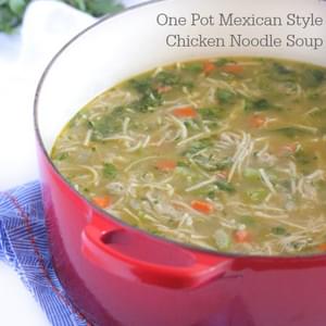 One Pot Mexican Style Chicken Noodle Soup