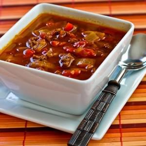 Goulash Soup with Red Peppers and Cabbage